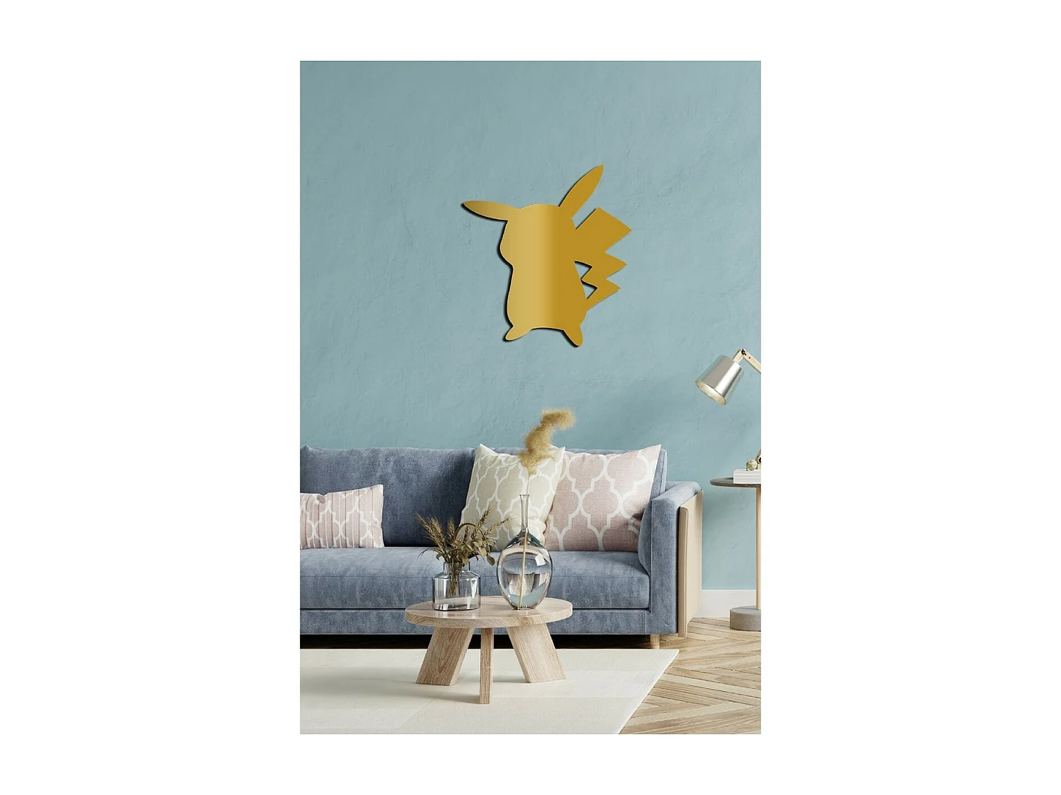 Décoration en Métal Pikachu, Or, 47x1,5x51 cm, EPIKASA