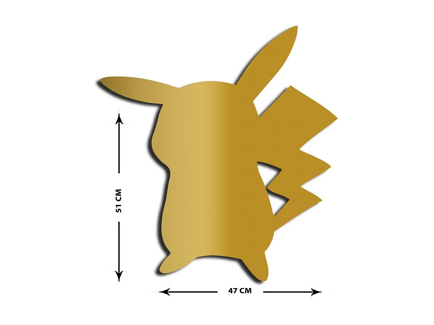 Décoration en Métal Pikachu, Or, 47x1,5x51 cm, EPIKASA