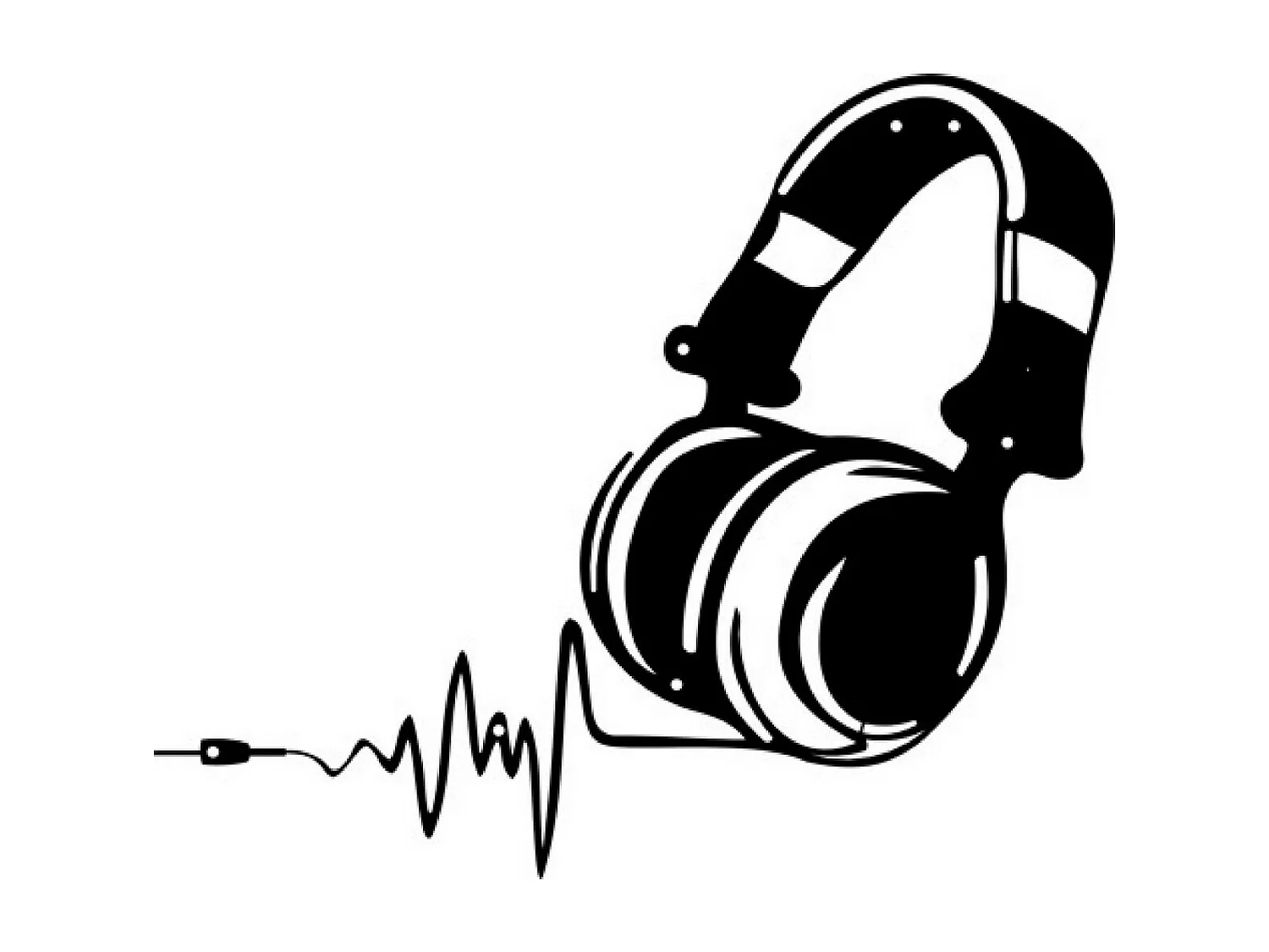 Decoração em Metal Auscultadores de Música 1, Preto, 41x1,5x35 cm, EPIKASA