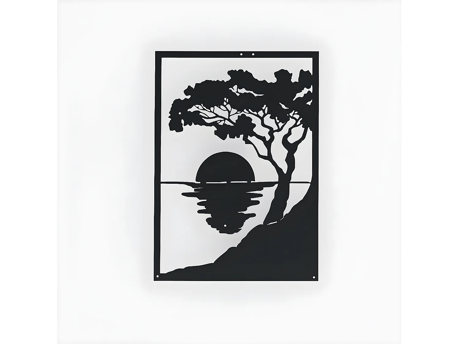 Dekoracja Metalowa Zachód słońca, Czarny, 35x1,5x50 cm, EPIKASA