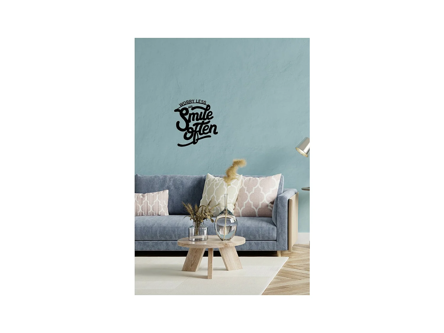 Decorazione in Metallo Smile Often, Nero, 56x1,5x60 cm, EPIKASA