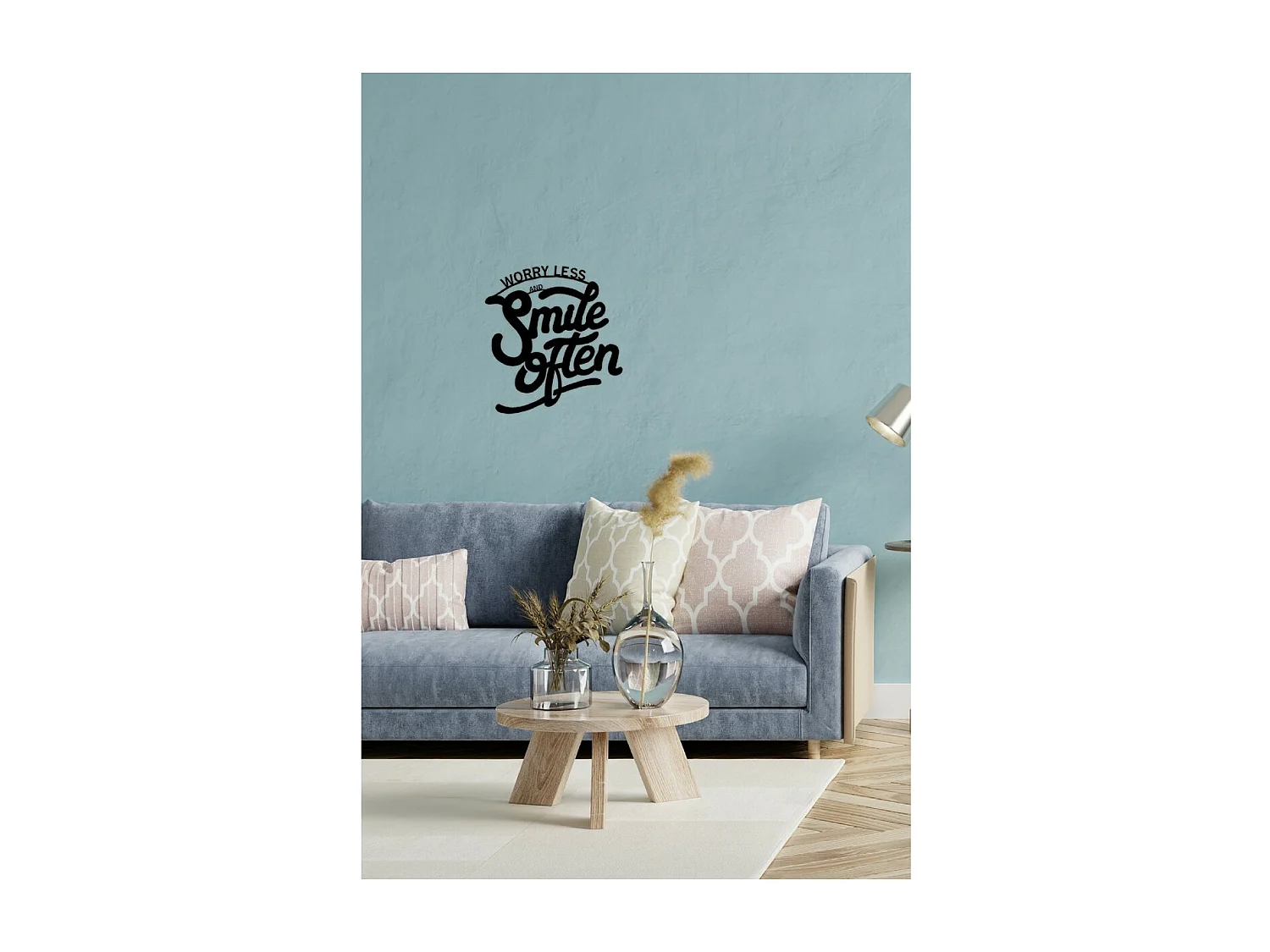 Décoration en Métal Smile Often, Noir, 56x1,5x60 cm, EPIKASA