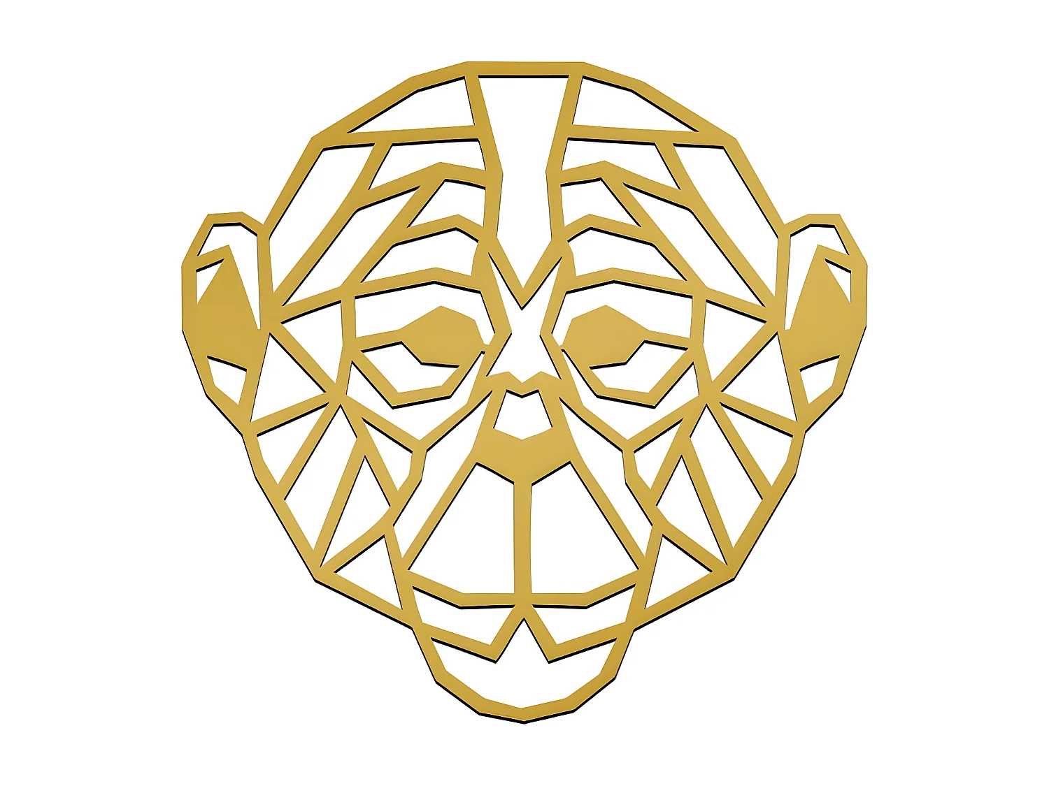 Décoration en Métal Singe 1, Or, 51x1,5x49 cm, EPIKASA