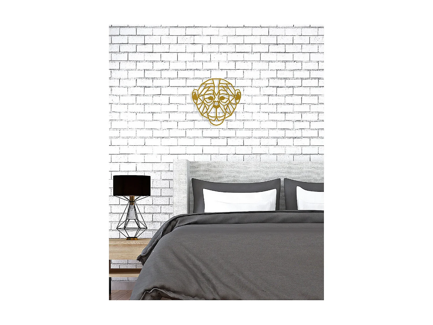 Décoration en Métal Singe 1, Or, 51x1,5x49 cm, EPIKASA