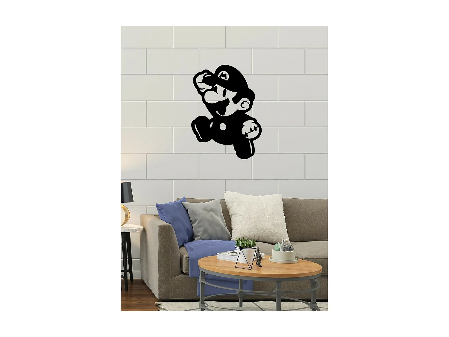 Decoración de Metal Super Mario, Negro, 50x1,5x67 cm, EPIKASA