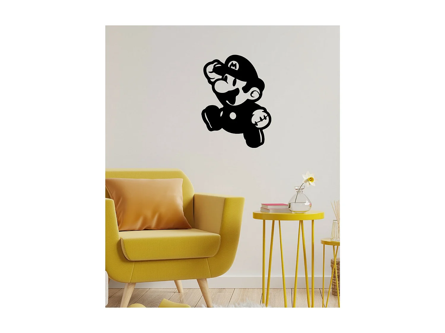Decoración de Metal Super Mario, Negro, 50x1,5x67 cm, EPIKASA