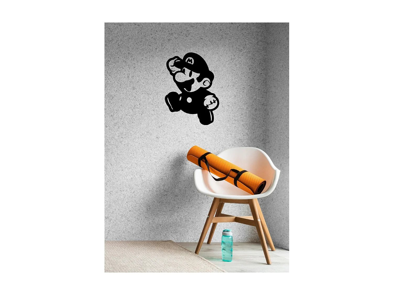 Decoración de Metal Super Mario, Negro, 50x1,5x67 cm, EPIKASA