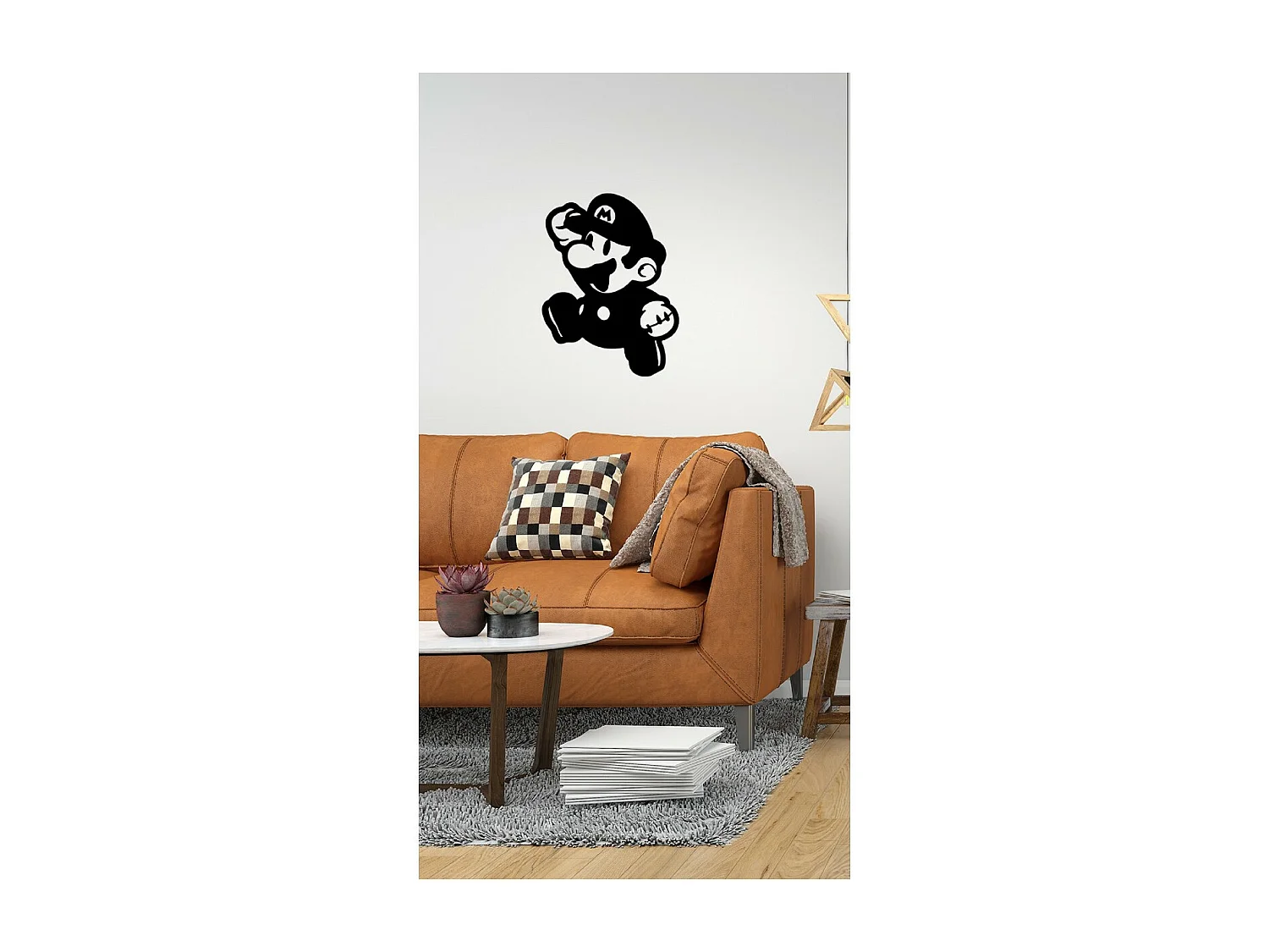 Decoración de Metal Super Mario, Negro, 50x1,5x67 cm, EPIKASA