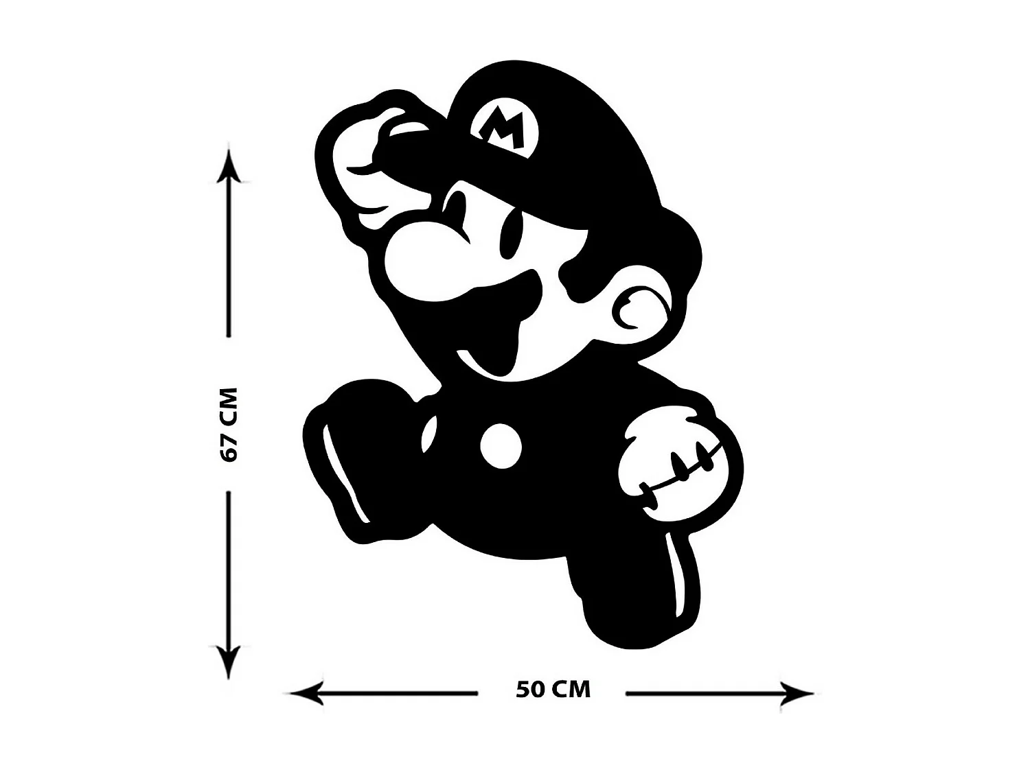 Decoración de Metal Super Mario, Negro, 50x1,5x67 cm, EPIKASA