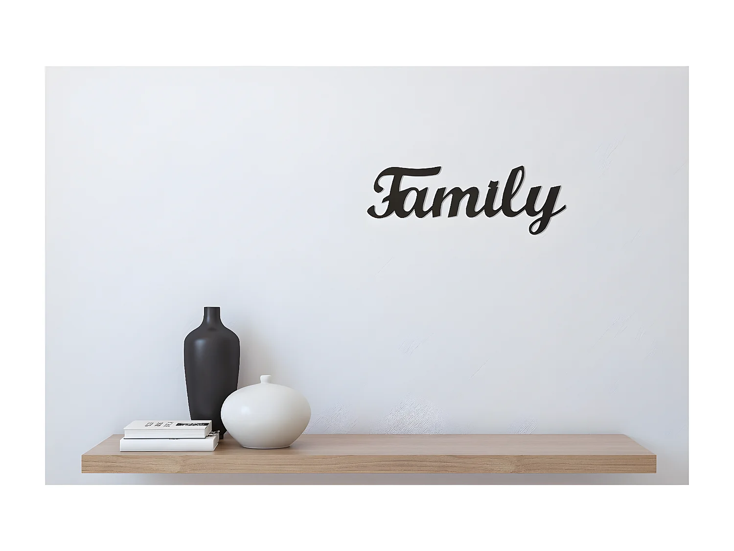 Decoração em Metal Family, Preto, 50x1,5x18 cm, EPIKASA