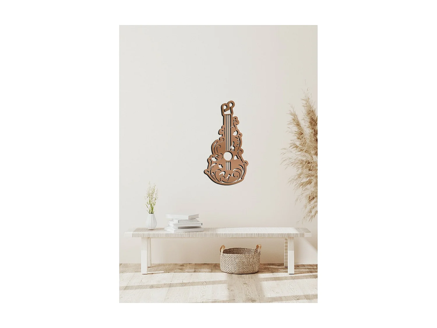 Decoração em Metal Guitarra 2, Cobre, 45x1,5x87 cm, EPIKASA