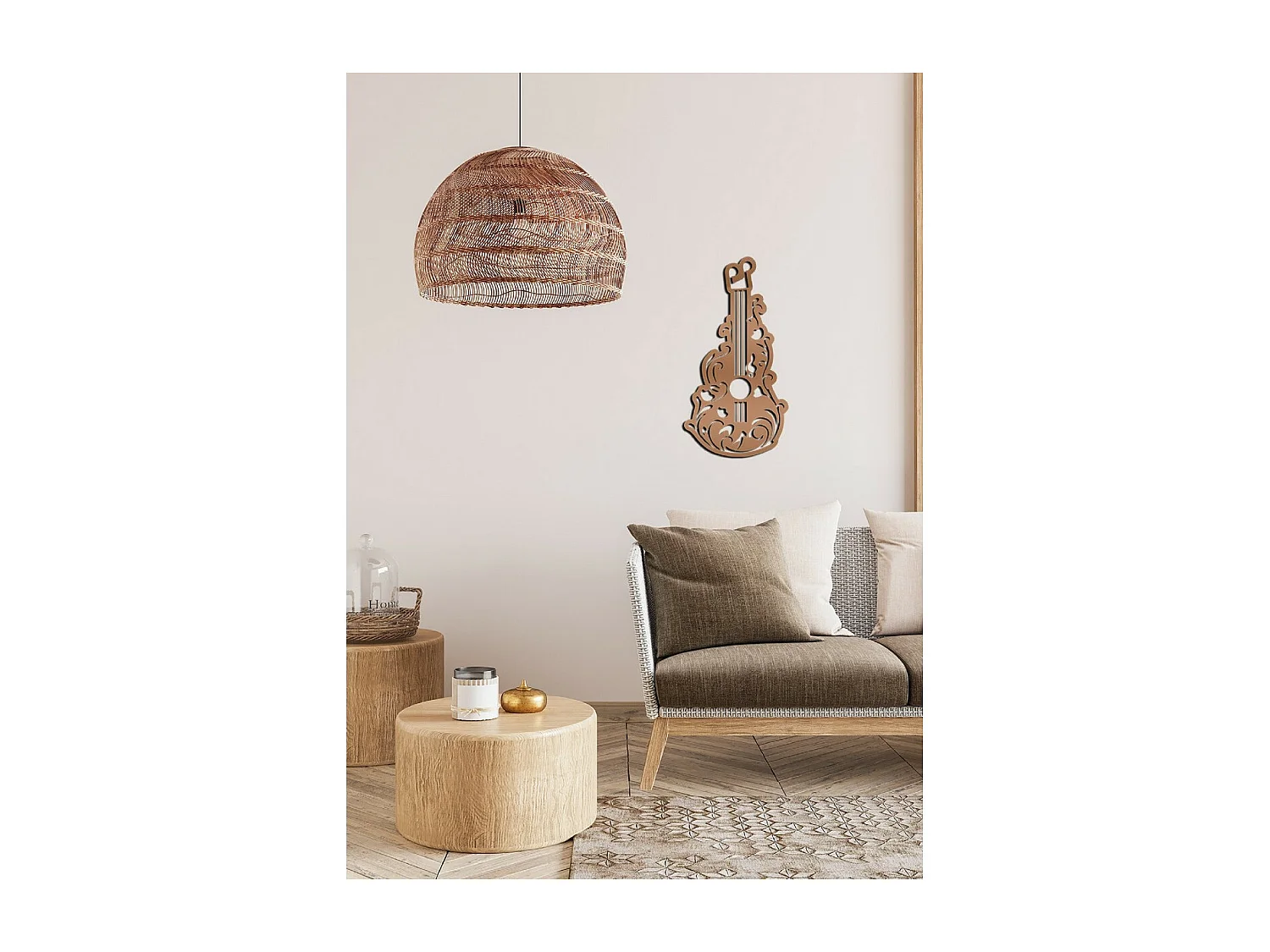 Decoração em Metal Guitarra 2, Cobre, 45x1,5x87 cm, EPIKASA