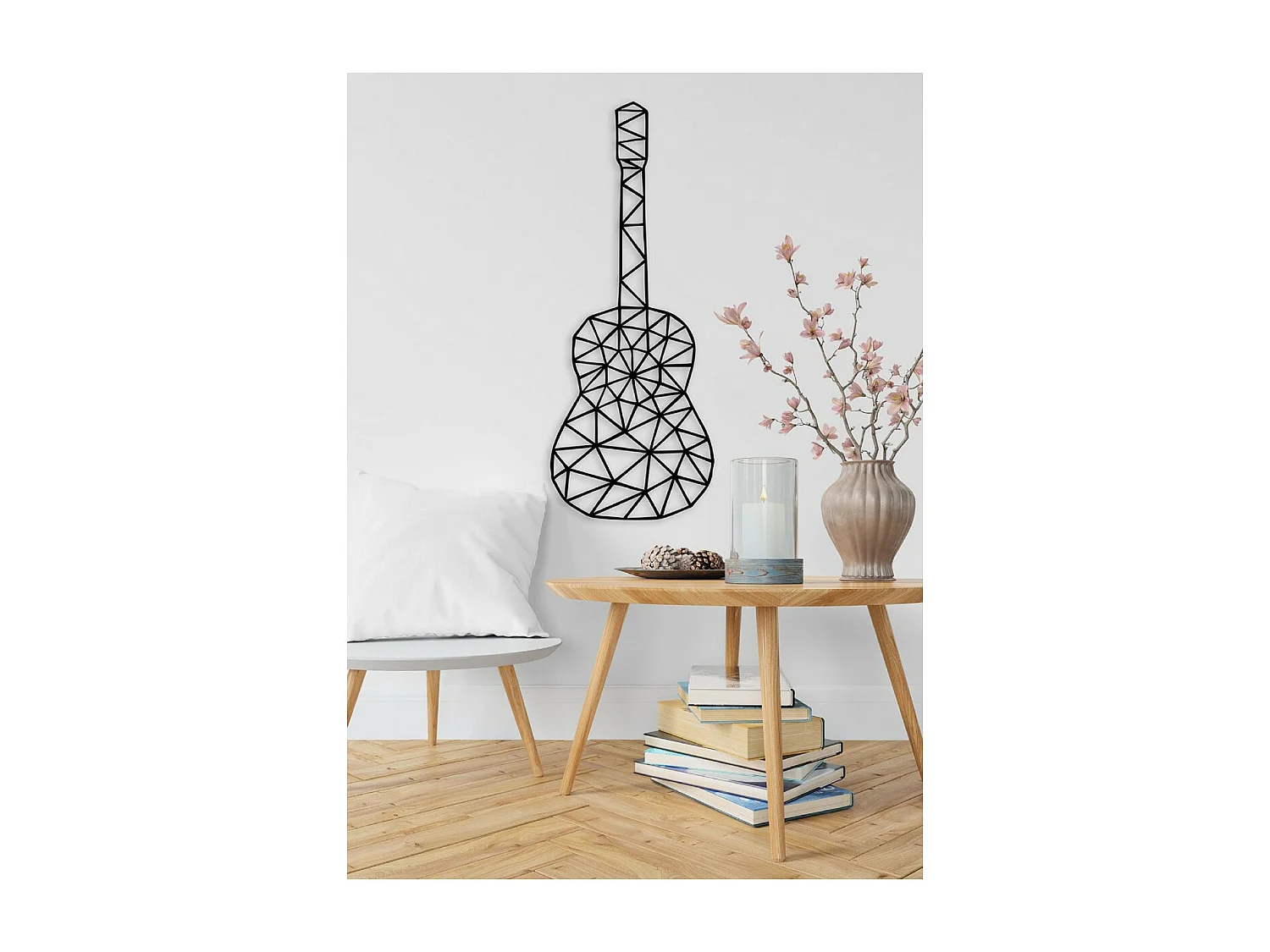Decoração em Metal Guitarra 9, Preto, 40x1,5x102 cm, EPIKASA