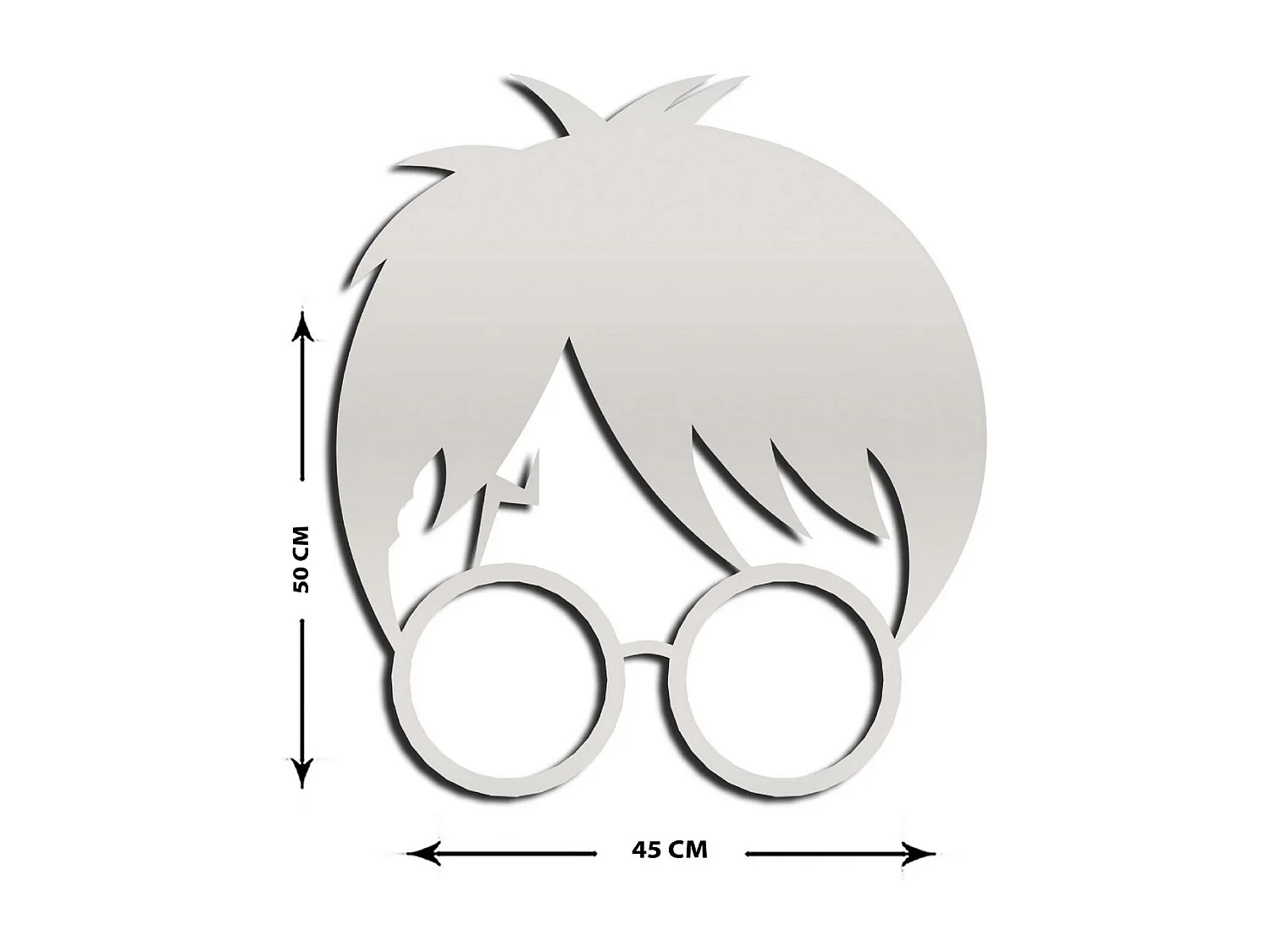 Décoration en Métal Harry Potter 3, Argent, 45x1,5x50 cm, EPIKASA