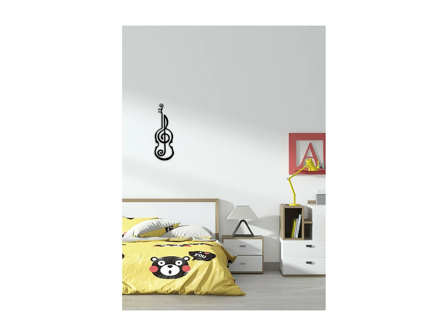 Décoration en Métal Violon 7, Noir, 26x1,5x75 cm, EPIKASA