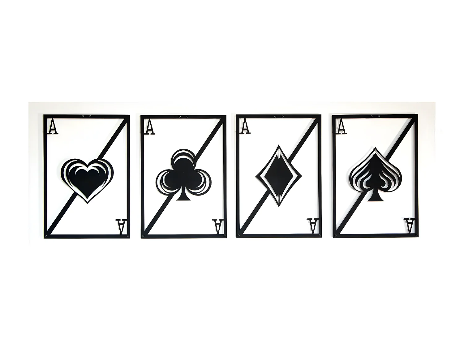 Dekoracja Metalowa Karty do gry, Czarny, 120x1,5x43 cm, EPIKASA