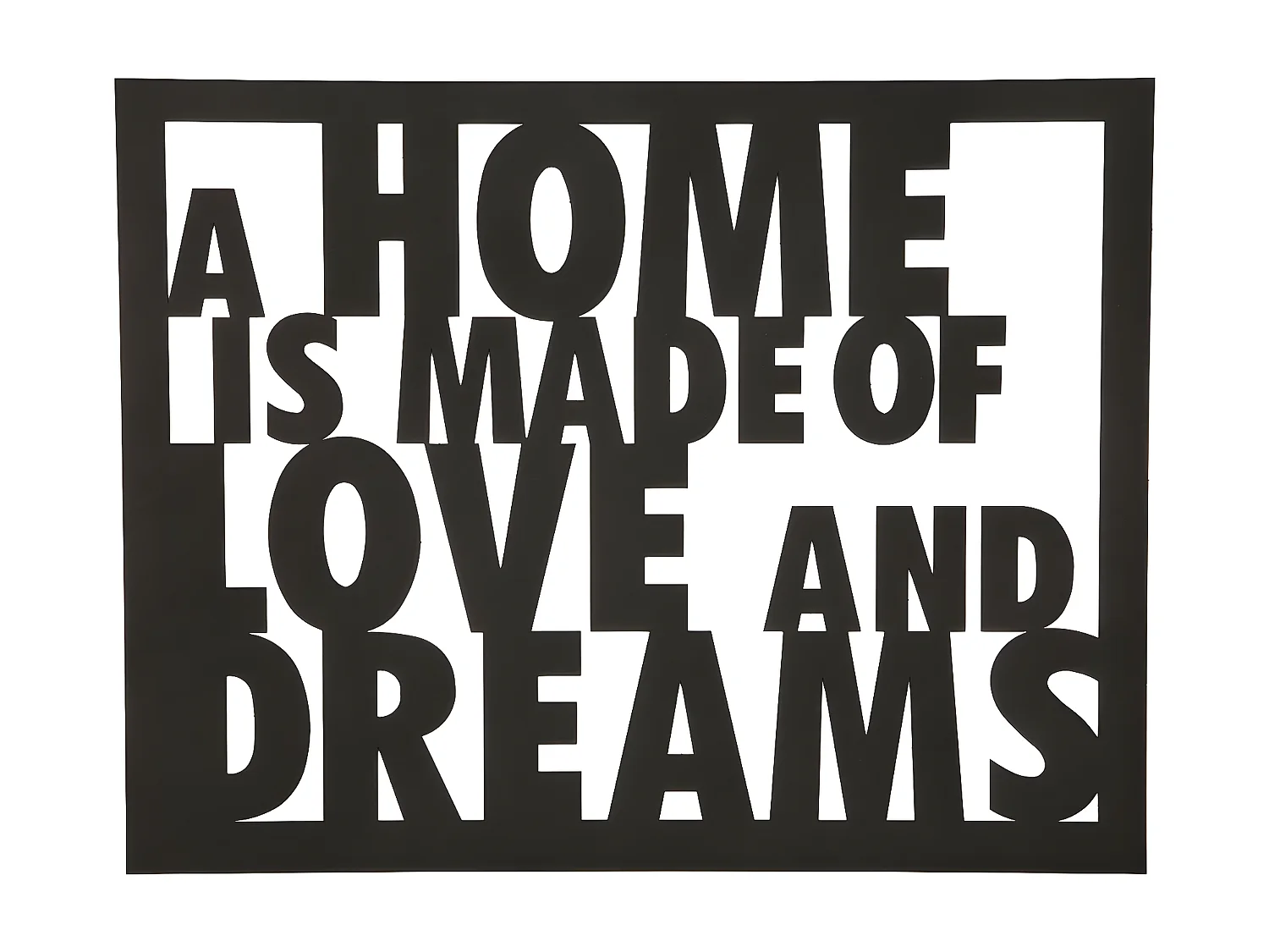 Dekoracja Metalowa Miłość i marzenia, Czarny, 70x1,5x57 cm, EPIKASA