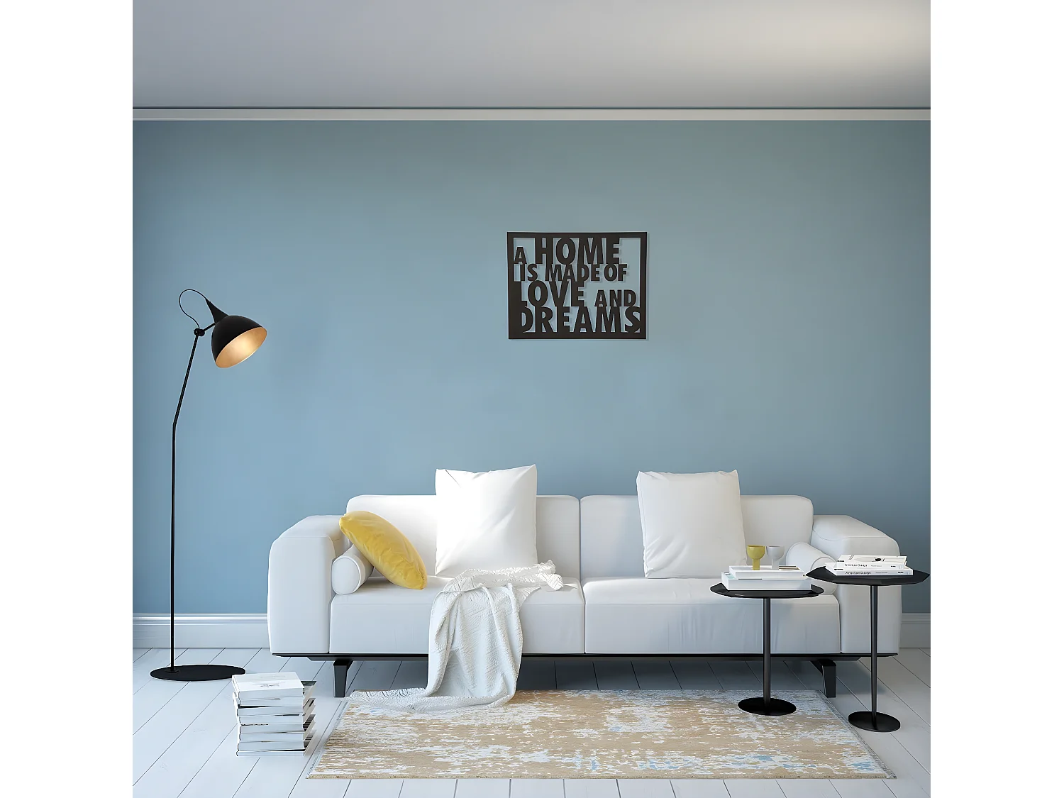 Dekoracja Metalowa Miłość i marzenia, Czarny, 70x1,5x57 cm, EPIKASA