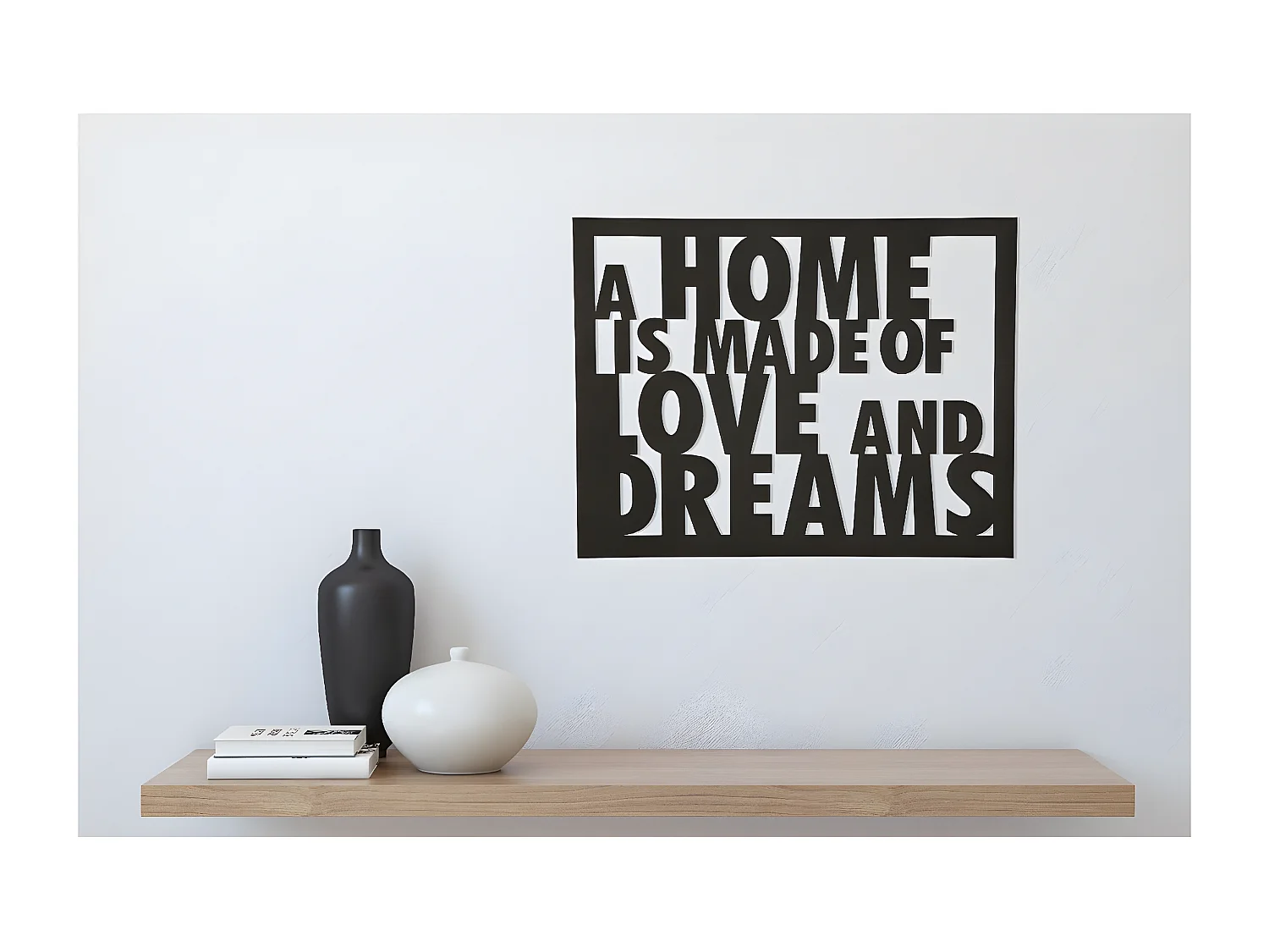 Dekoracja Metalowa Miłość i marzenia, Czarny, 70x1,5x57 cm, EPIKASA