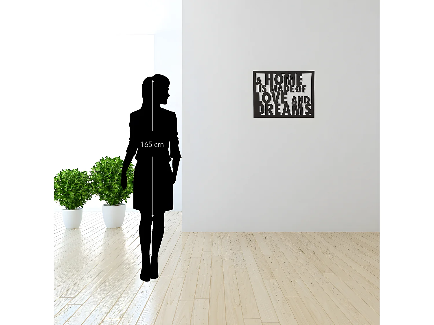 Dekoracja Metalowa Miłość i marzenia, Czarny, 70x1,5x57 cm, EPIKASA