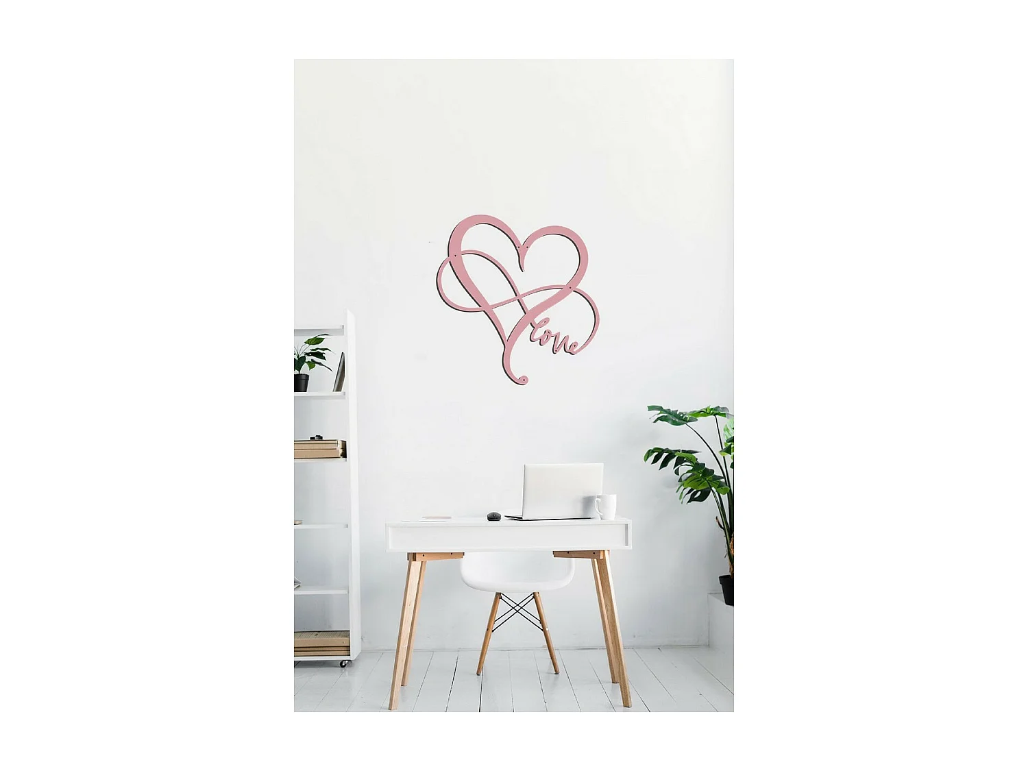 Decoração em Metal Amor 2, Cor-de-rosa, 48x1,5x50 cm, EPIKASA