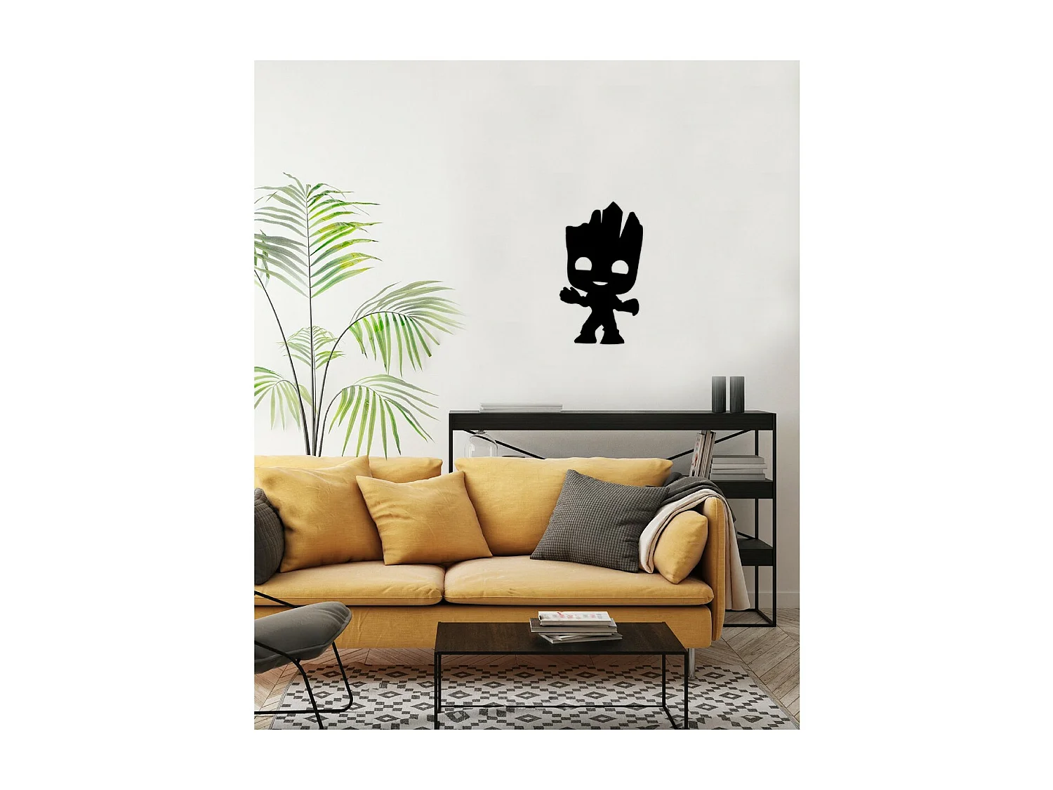 Dekoracja Metalowa Groot, Czarny, 29x1,5x50 cm, EPIKASA