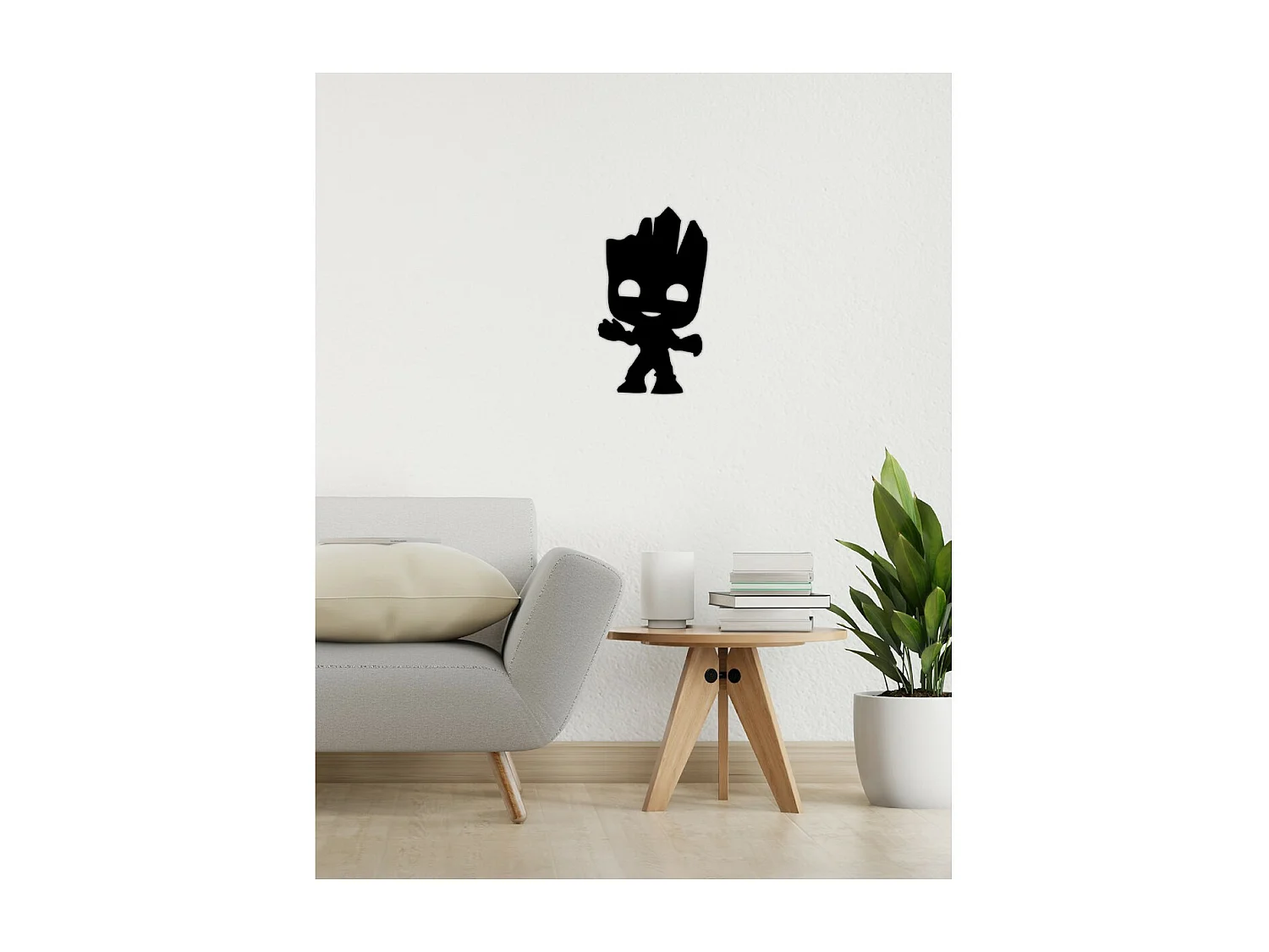 Dekoracja Metalowa Groot, Czarny, 29x1,5x50 cm, EPIKASA