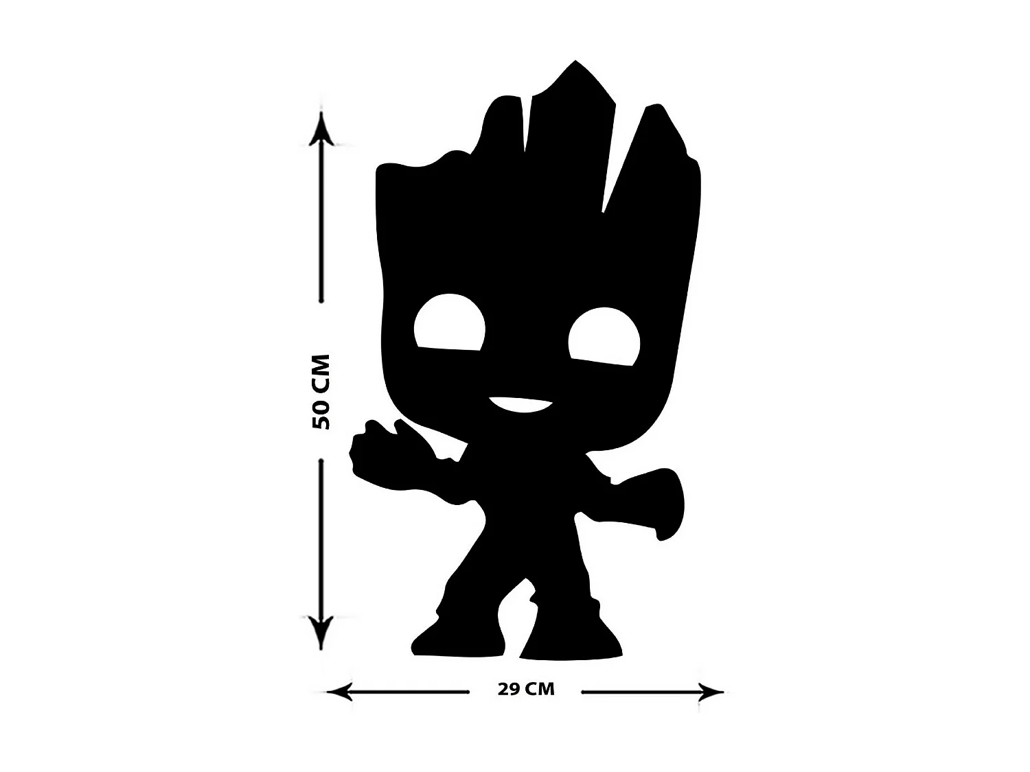 Dekoracja Metalowa Groot, Czarny, 29x1,5x50 cm, EPIKASA