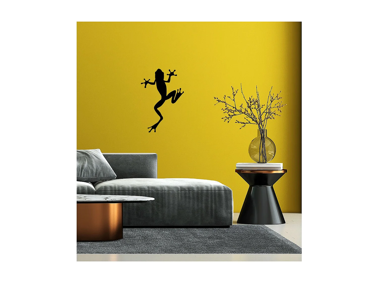 Decoração em Metal Sapo, Preto, 41x1,5x60 cm, EPIKASA