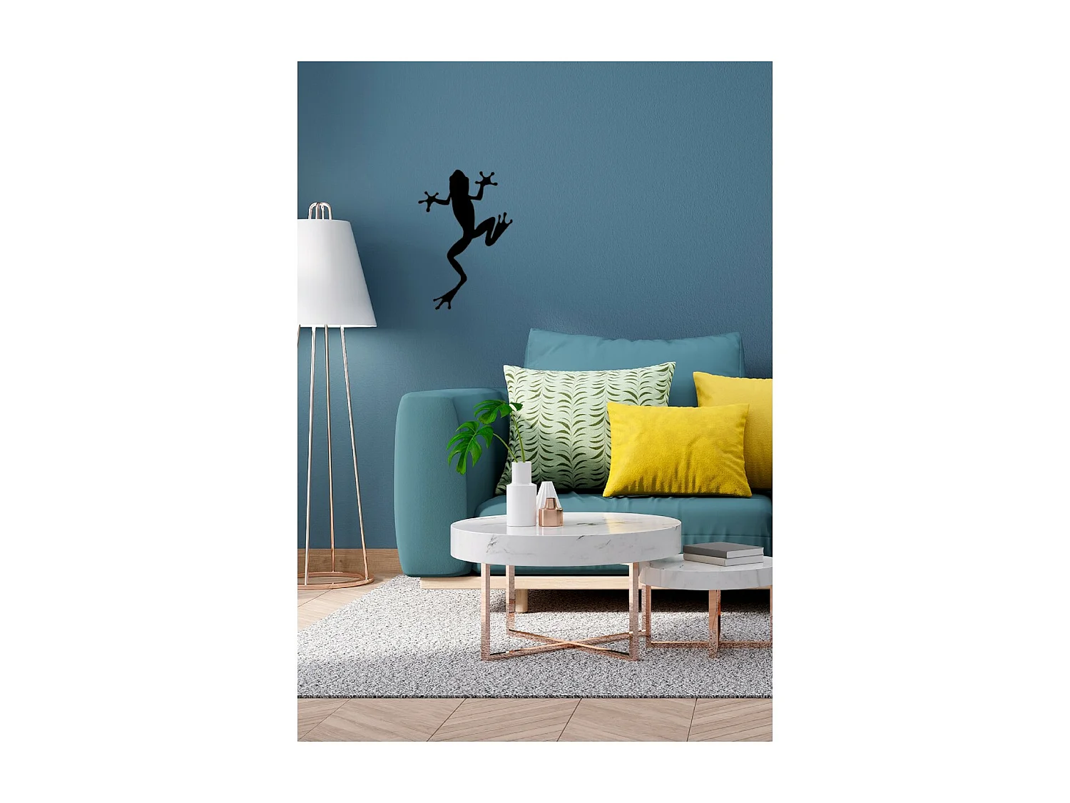 Decoração em Metal Sapo, Preto, 41x1,5x60 cm, EPIKASA