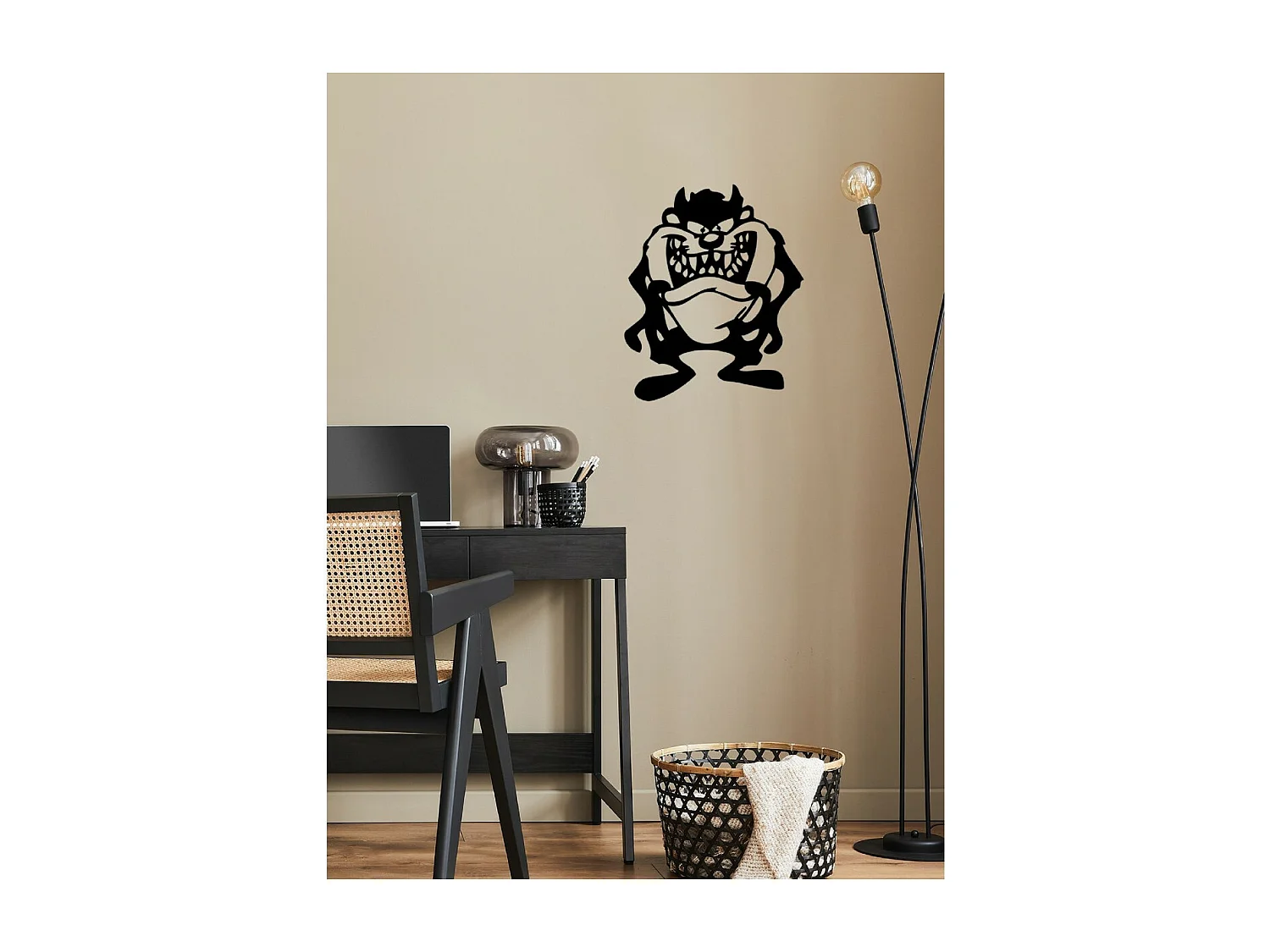 Decorazione in Metallo Tazmania, Nero, 58x1,5x70 cm, EPIKASA