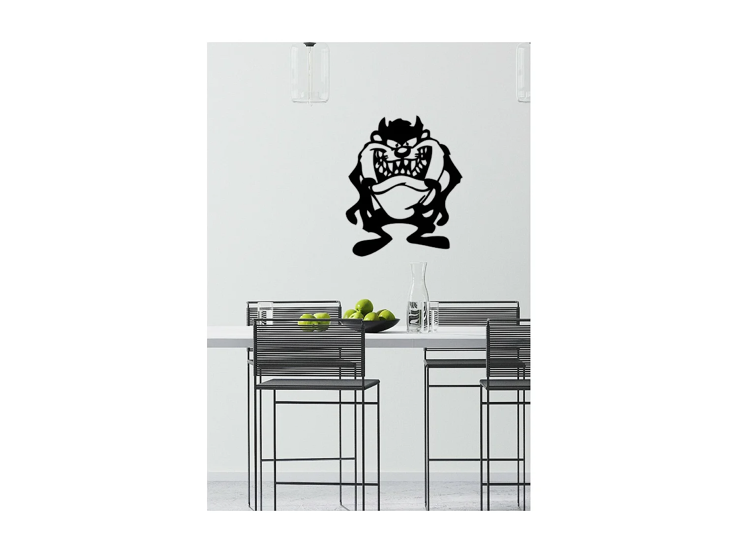 Decorazione in Metallo Tazmania, Nero, 58x1,5x70 cm, EPIKASA