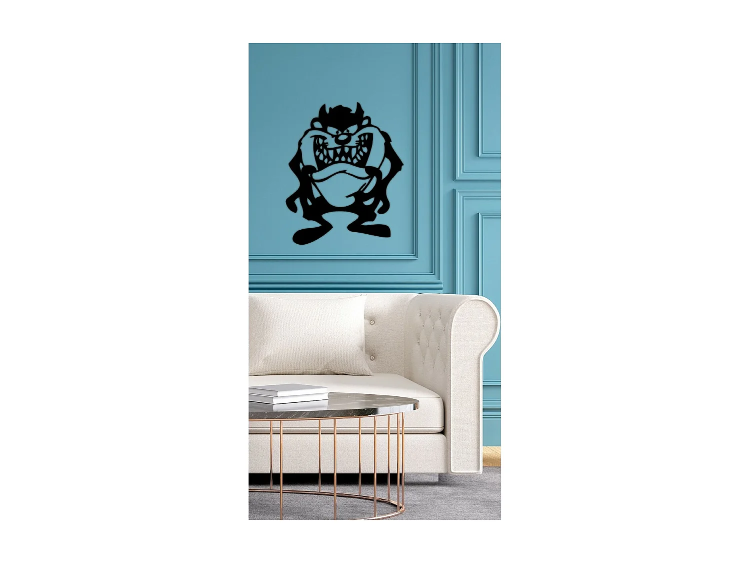 Decorazione in Metallo Tazmania, Nero, 58x1,5x70 cm, EPIKASA