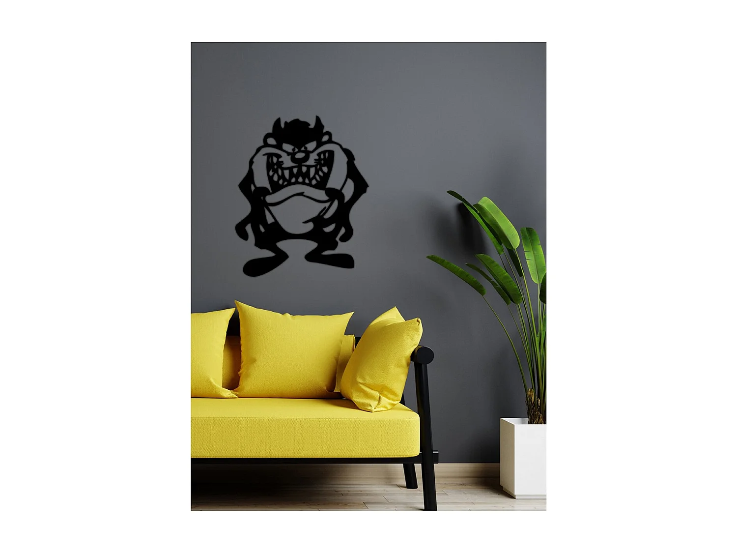 Decorazione in Metallo Tazmania, Nero, 58x1,5x70 cm, EPIKASA