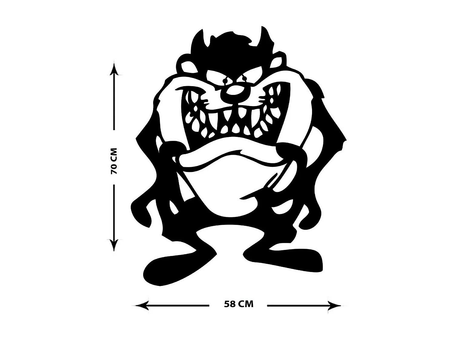 Decorazione in Metallo Tazmania, Nero, 58x1,5x70 cm, EPIKASA