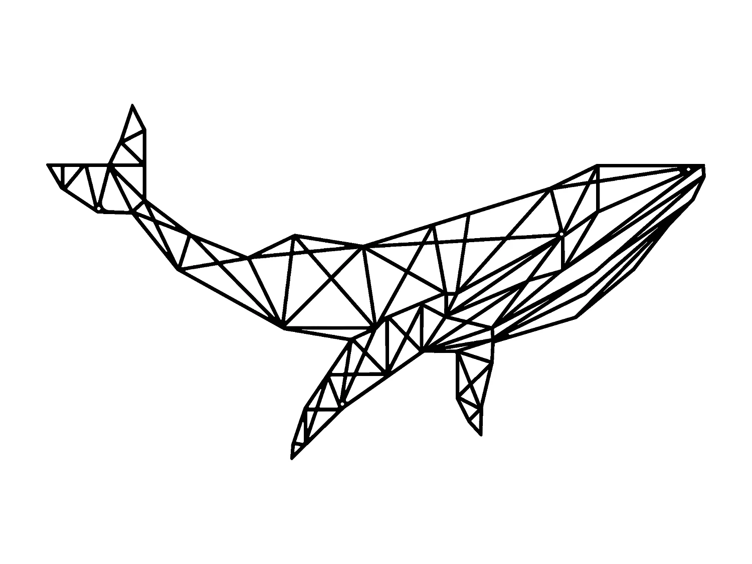 Dekoracja Metalowa Wieloryb, Czarny, 56x1,5x31 cm, EPIKASA