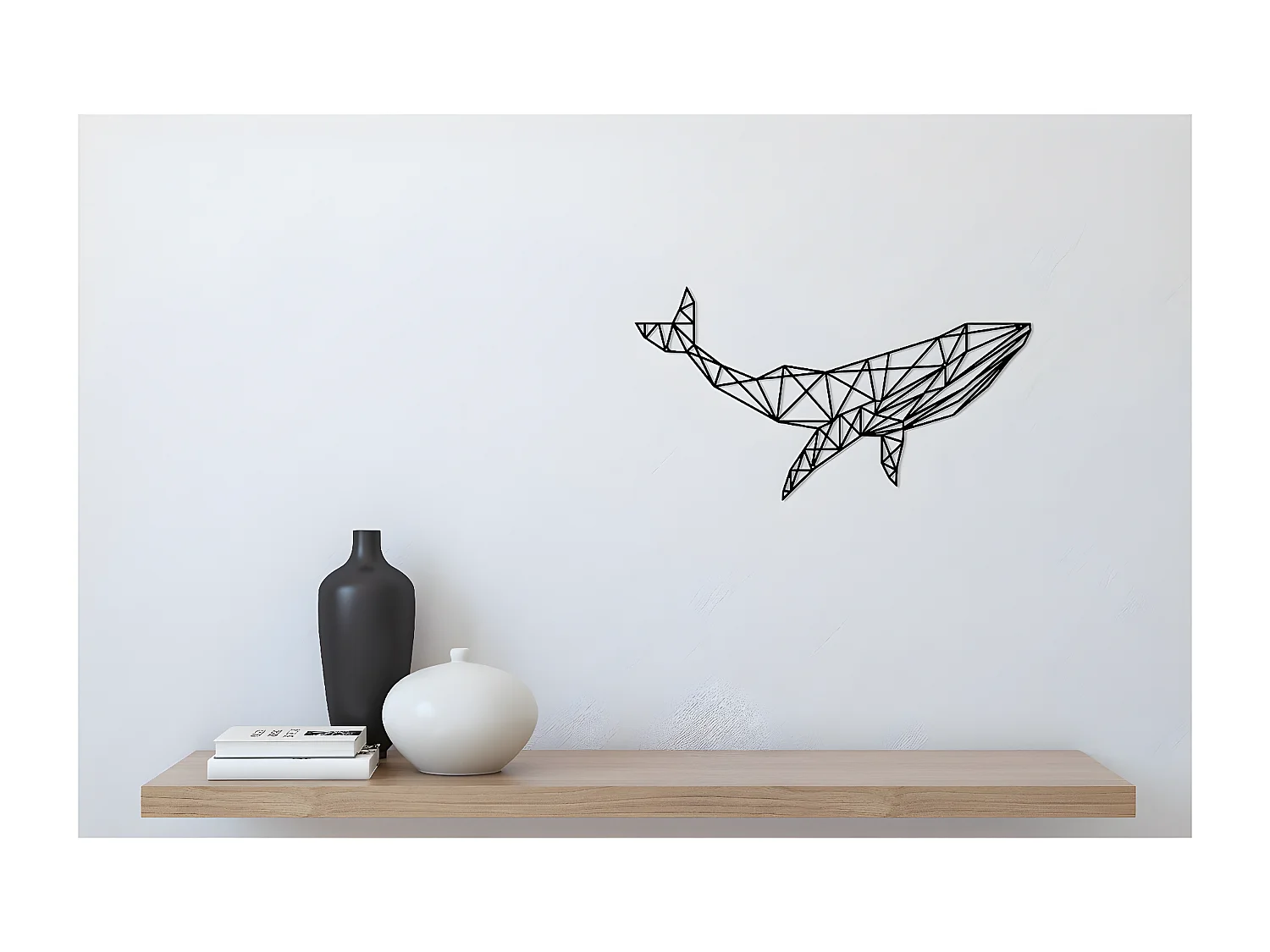 Dekoracja Metalowa Wieloryb, Czarny, 56x1,5x31 cm, EPIKASA