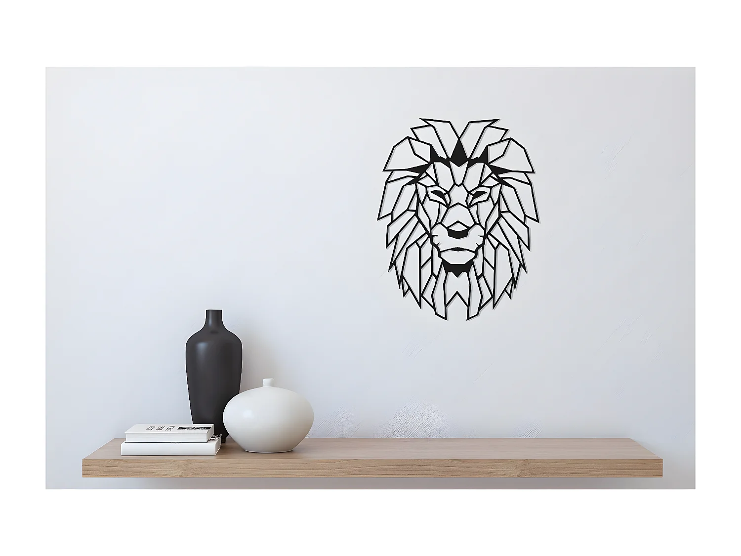 Metalen Decoratie Leeuw 4 - Zwart - 40x1,5x50 cm - EPIKASA