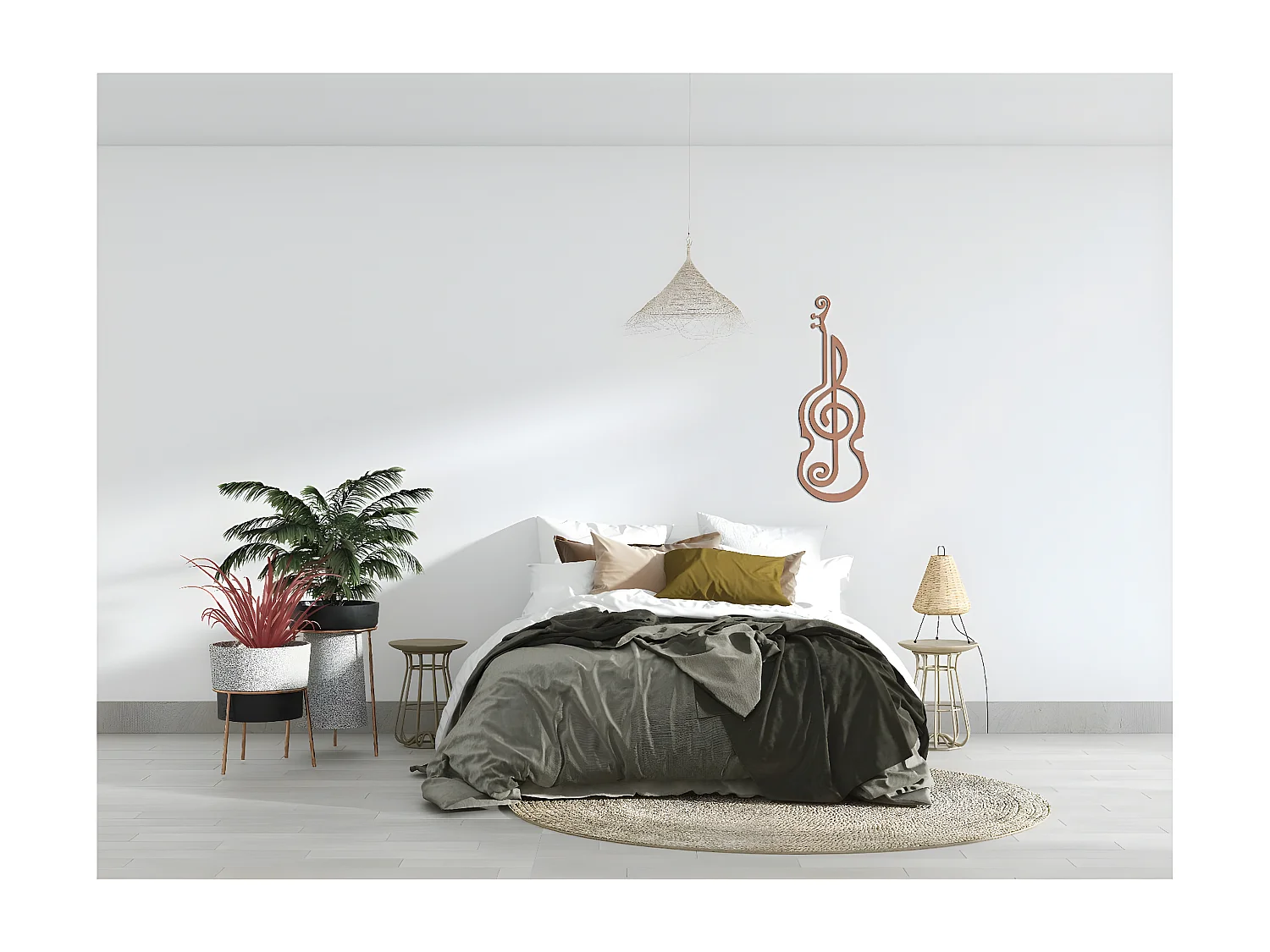 Decoración de Metal Violín 8, Cobre, 26x1,5x75 cm, EPIKASA