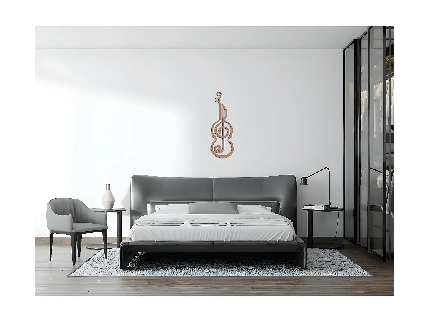 Decoración de Metal Violín 8, Cobre, 26x1,5x75 cm, EPIKASA