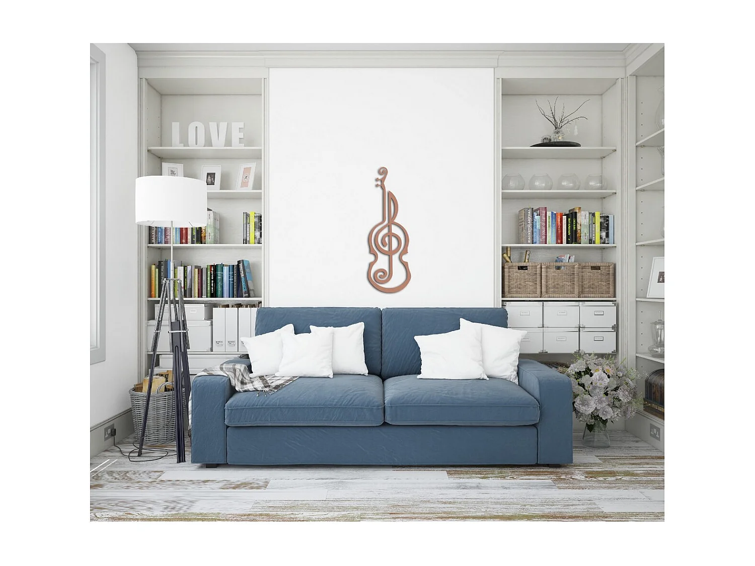 Decoración de Metal Violín 8, Cobre, 26x1,5x75 cm, EPIKASA