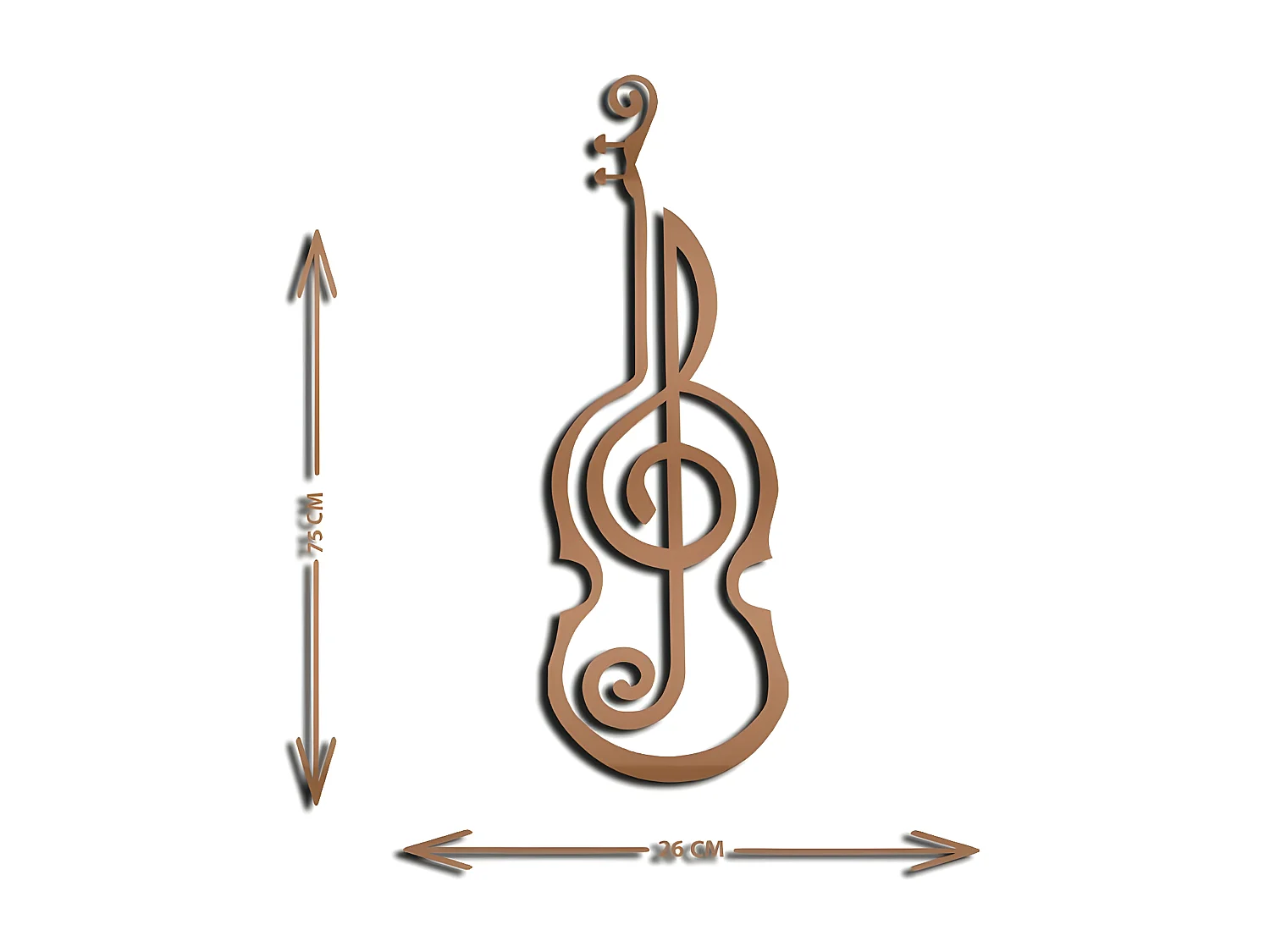 Decoración de Metal Violín 8, Cobre, 26x1,5x75 cm, EPIKASA