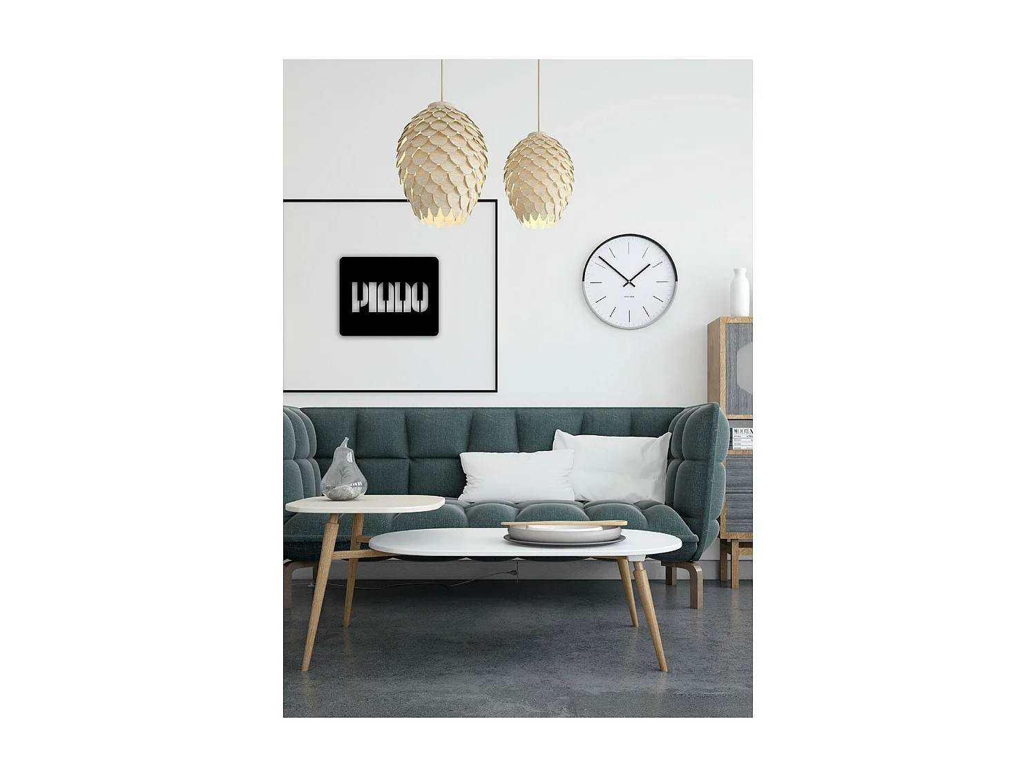 Dekoracja Metalowa Piętro, Czarny, 53x1,5x42 cm, EPIKASA