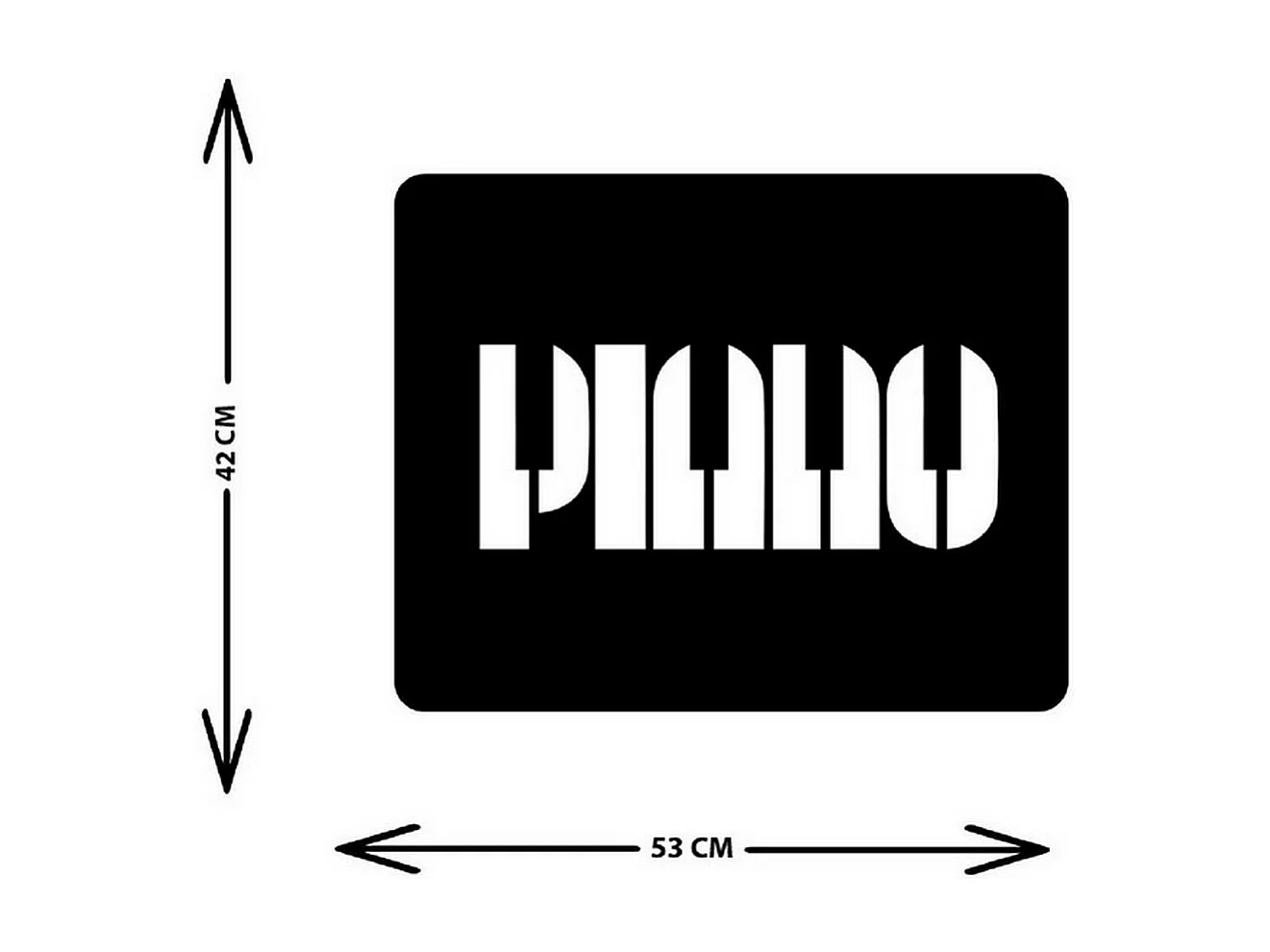 Dekoracja Metalowa Piętro, Czarny, 53x1,5x42 cm, EPIKASA