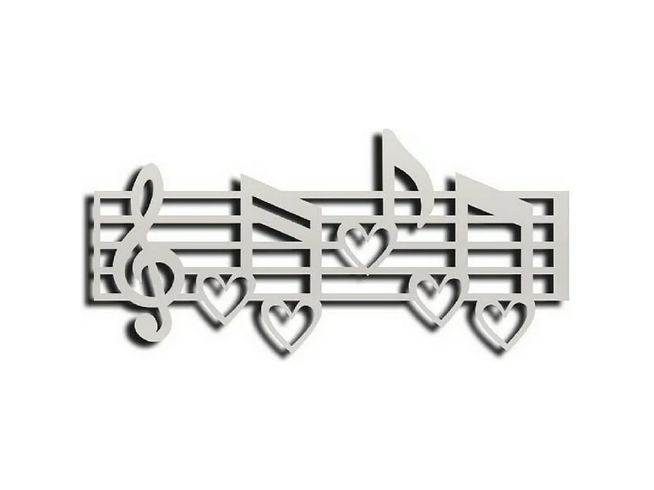 Décoration en Métal Portée 4, Argent, 85x1,5x40 cm, EPIKASA