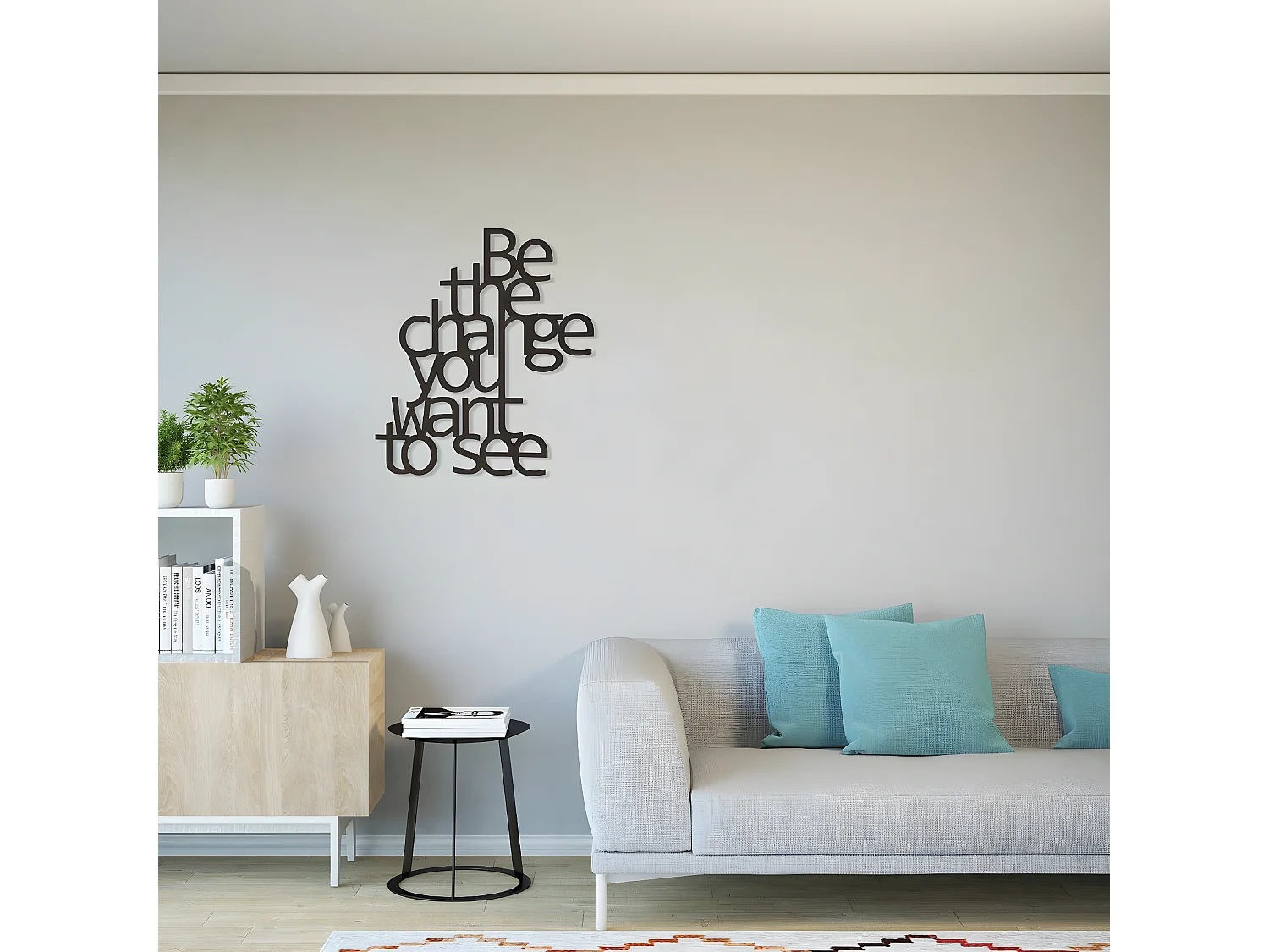 Decoração em Metal The Change, Preto, 62x1,5x70 cm, EPIKASA