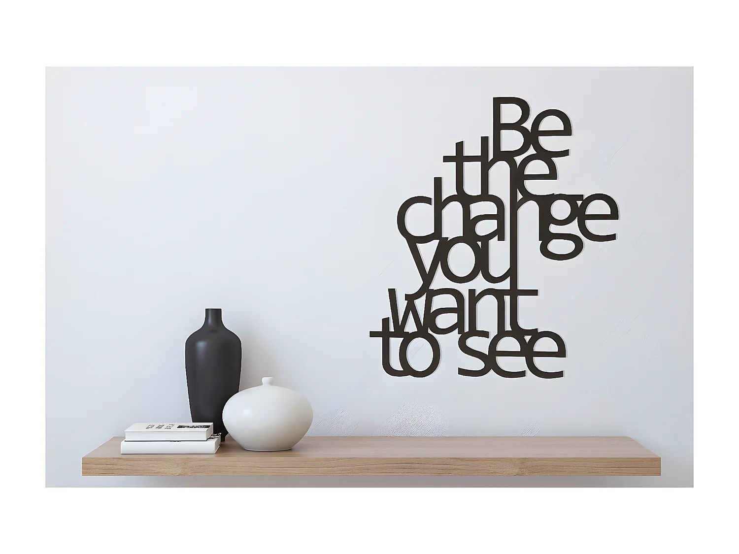 Decoração em Metal The Change, Preto, 62x1,5x70 cm, EPIKASA