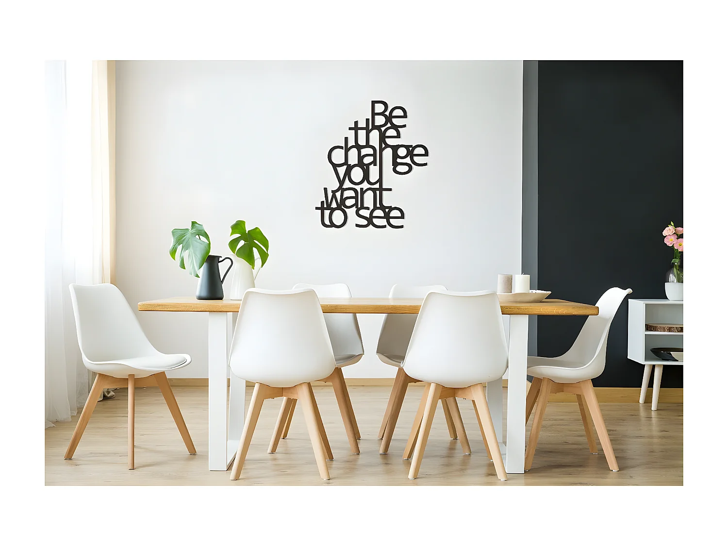 Decoração em Metal The Change, Preto, 62x1,5x70 cm, EPIKASA