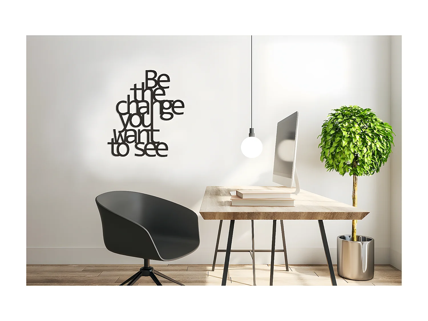 Decoração em Metal The Change, Preto, 62x1,5x70 cm, EPIKASA