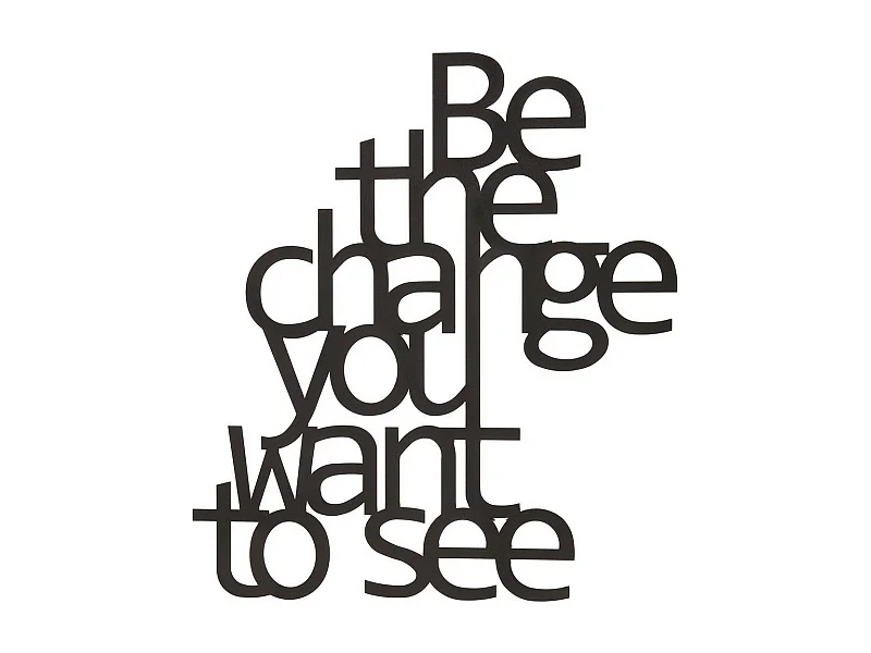 Decoração em Metal The Change, Preto, 62x1,5x70 cm, EPIKASA